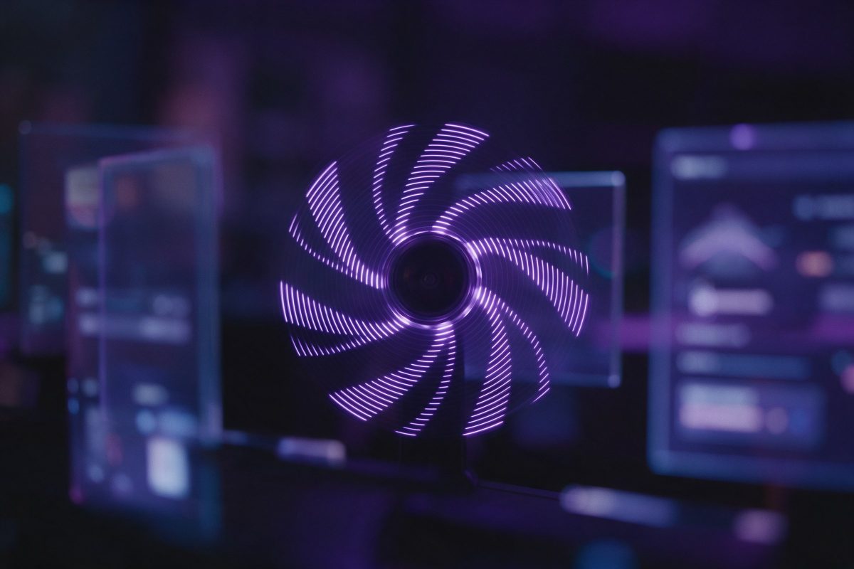 Işık deseni donmuş dönen LED fan kanatları