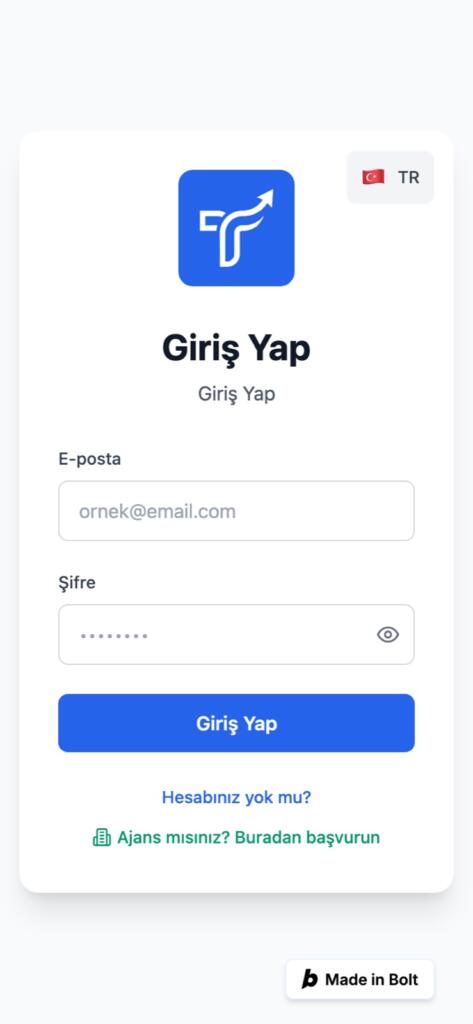 Teklifi portal girişinin telefon görünümü.